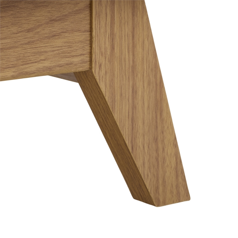 Safavieh Demora Open Shelf 2 Drawer Wood Media Stand in Oak