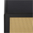 Safavieh Maddy 3 Shelf Rattan Doors Media Stand in Black