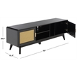 Safavieh Maddy 3 Shelf Rattan Doors Media Stand in Black