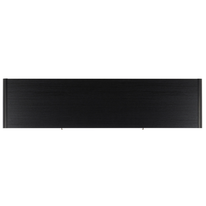 Safavieh Maddy 3 Shelf Rattan Doors Media Stand in Black