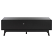 Safavieh Maddy 3 Shelf Rattan Doors Media Stand in Black