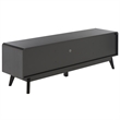 Safavieh Maddy 3 Shelf Rattan Doors Media Stand in Black