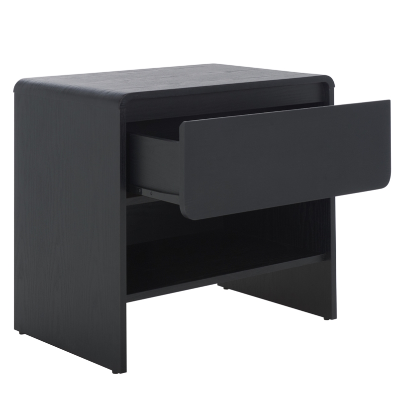 Safavieh Arsenio 1 Drawer Wood Nightstand in Black