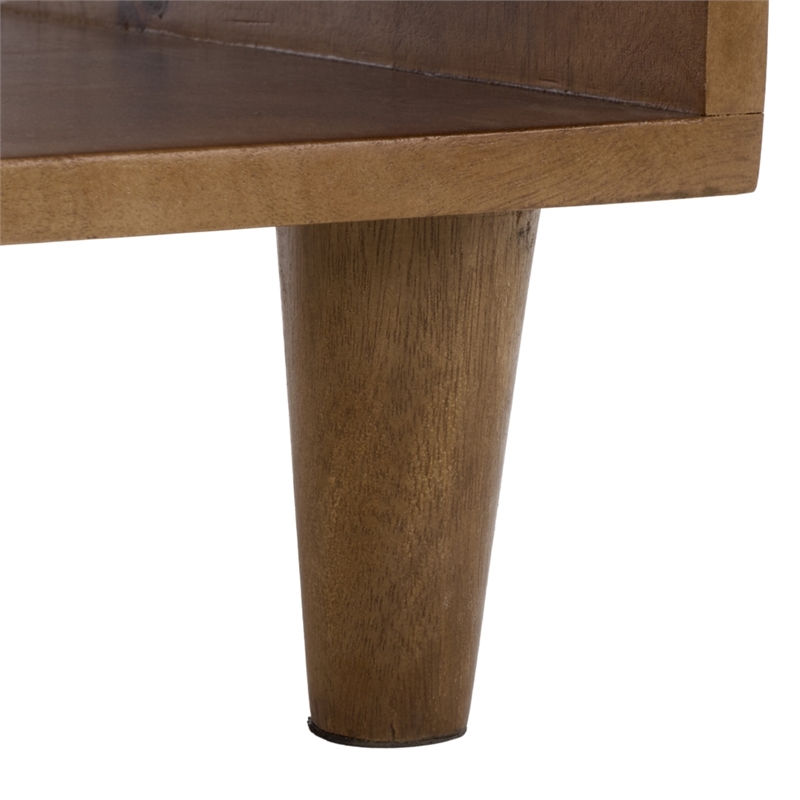 Safavieh Lyubov Marble and Wood Nightstand in White / Brown