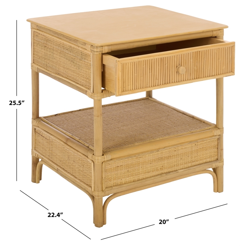 Safavieh Imari 1 Drawer 1 Shelf Wood Nightstand in Natural