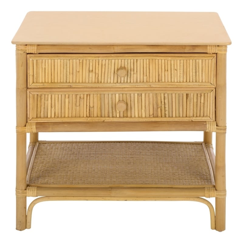 Safavieh Imari 2 Drawer 1 Shelf Wood Nightstand in Natural