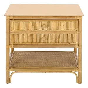 Safavieh Imari 2 Drawer 1 Shelf Wood Nightstand in Natural