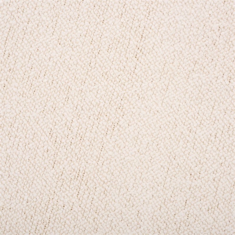 Safavieh Evgenia Round Wood Ottoman in White / Walnut