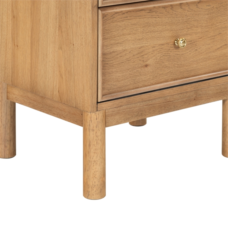 Safavieh Orion 2 Drawer Wood Nightstand in Brown / Oak