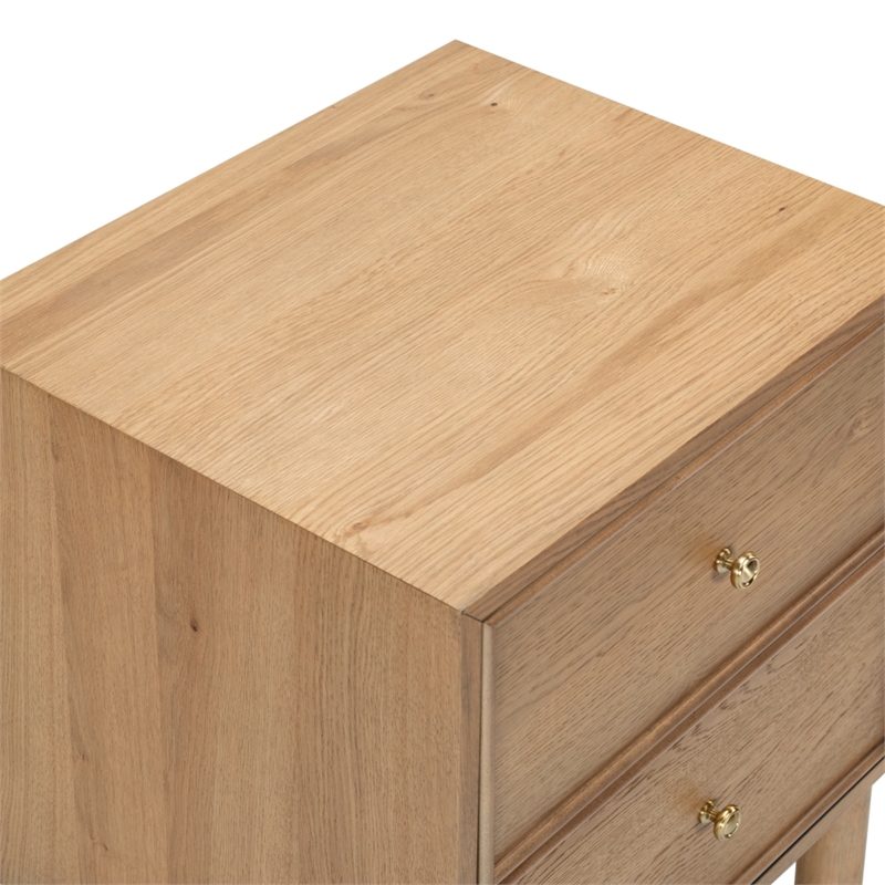 Safavieh Orion 2 Drawer Wood Nightstand in Brown / Oak