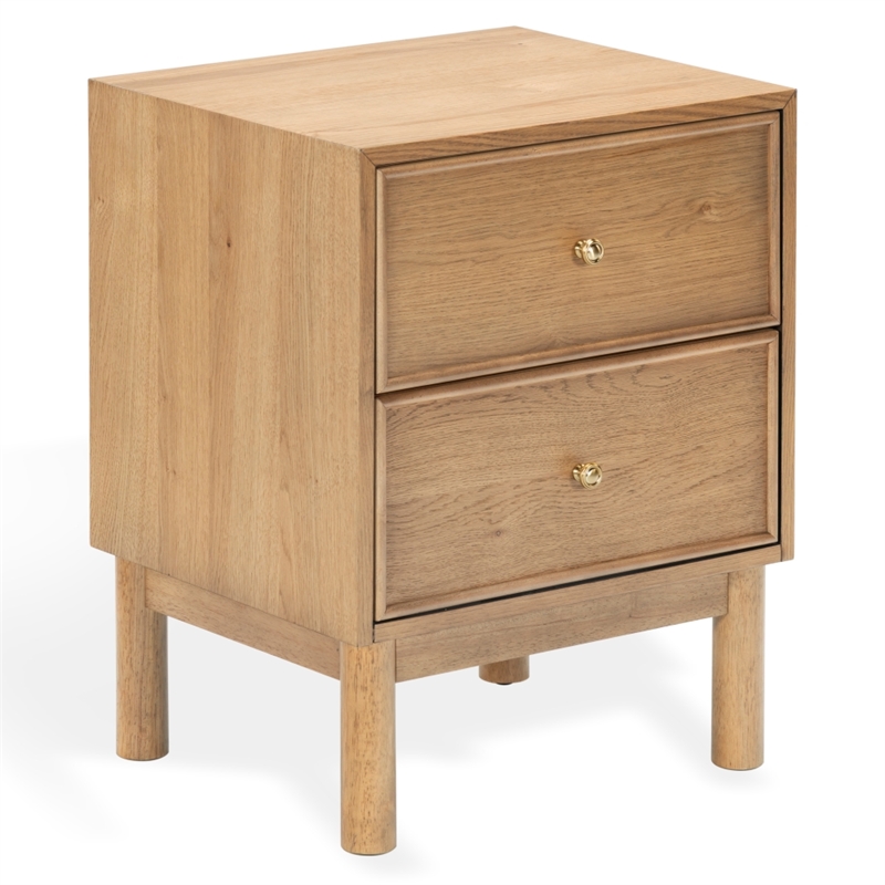 Safavieh Orion 2 Drawer Wood Nightstand in Brown / Oak