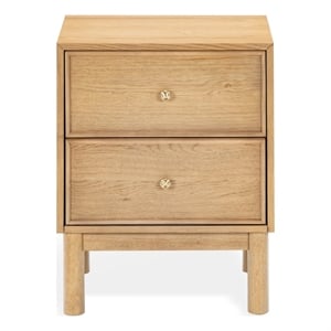 Safavieh Orion 2 Drawer Wood Nightstand in Brown / Oak