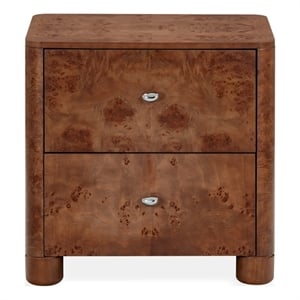 Safavieh Josephina Burl Wood Nightstand in Dark Walnut
