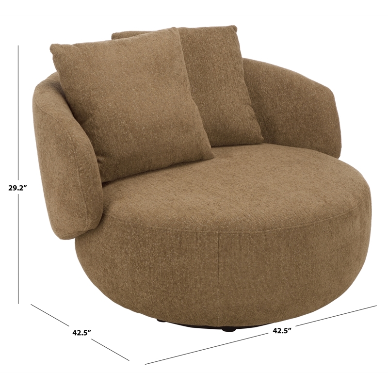 Safavieh Karolie Wood Swivel Chair in Light Brown