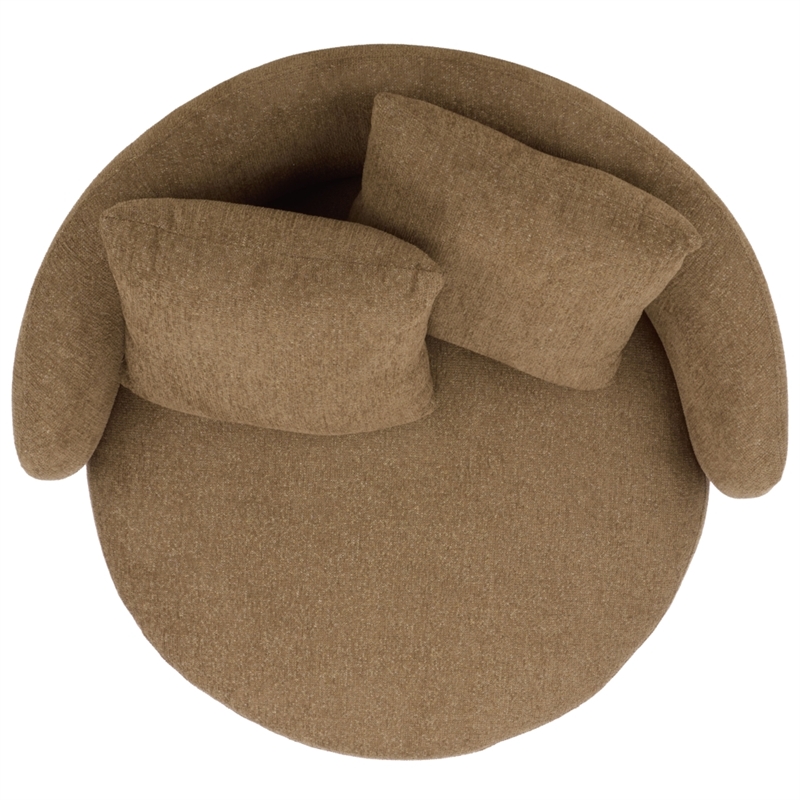 Safavieh Karolie Wood Swivel Chair in Light Brown