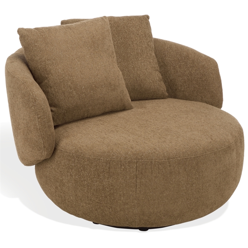 Safavieh Karolie Wood Swivel Chair in Light Brown