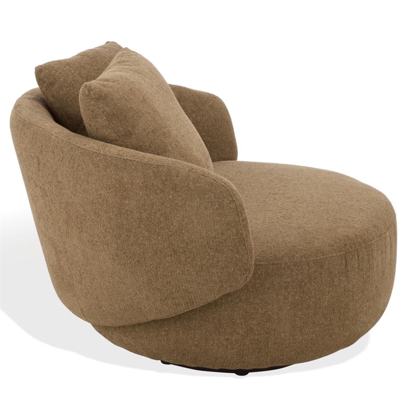 Safavieh Karolie Wood Swivel Chair in Light Brown