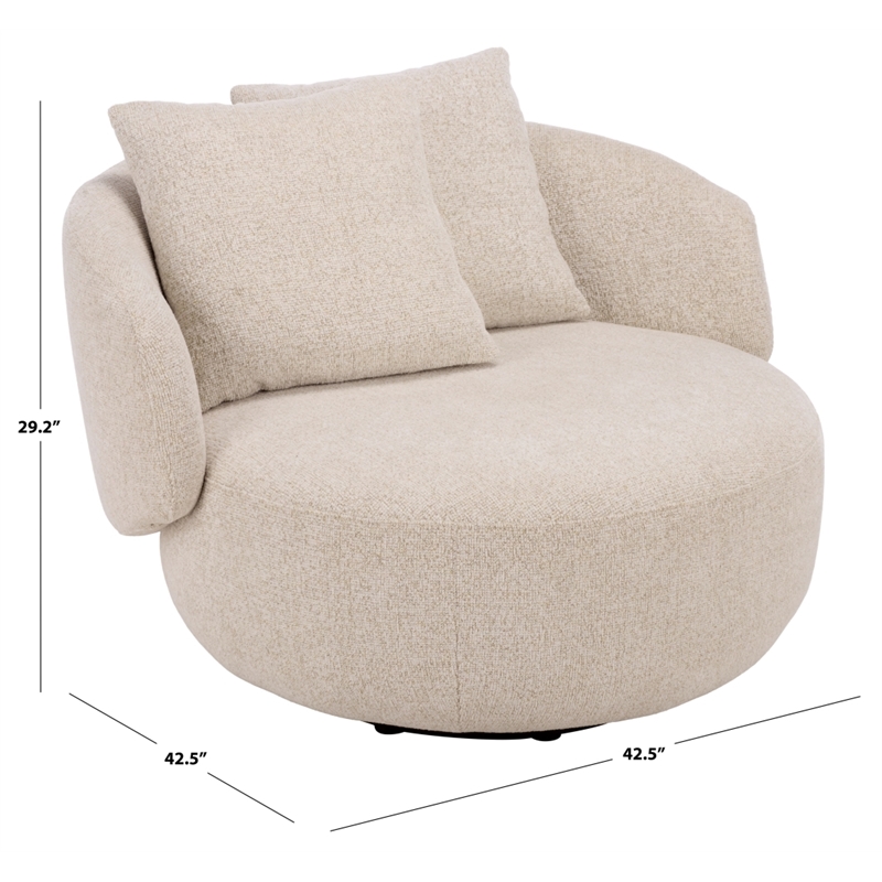 Safavieh Karolie Wood Swivel Chair in Taupe