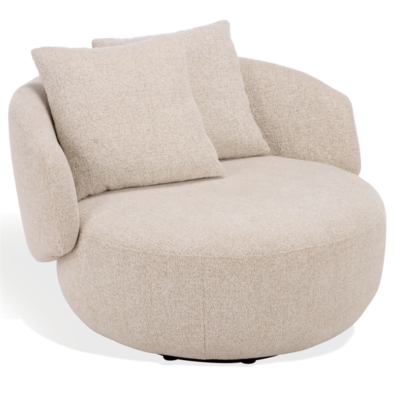 Safavieh Karolie Wood Swivel Chair in Taupe
