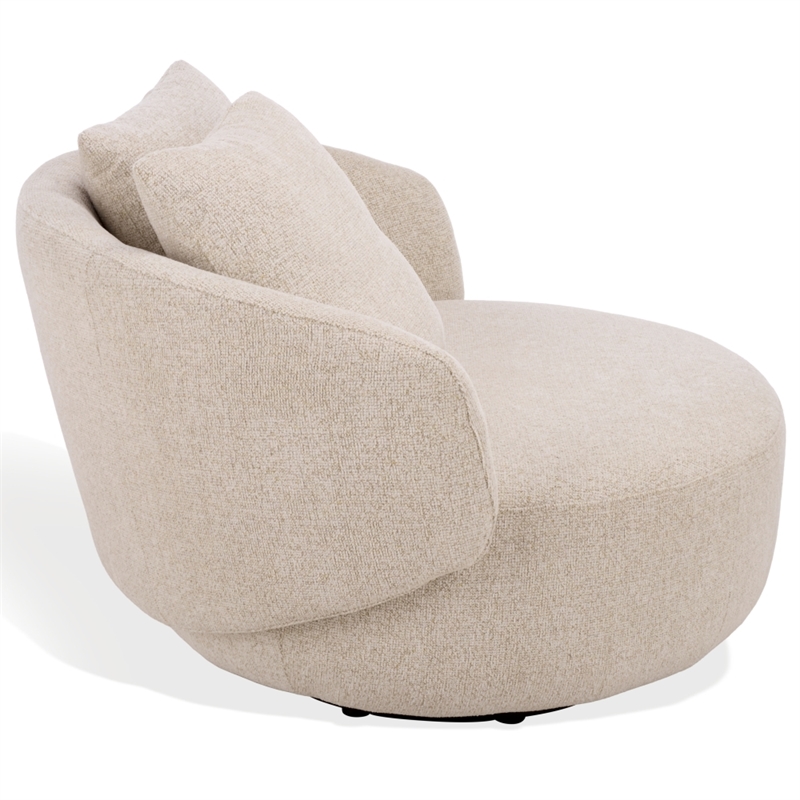 Safavieh Karolie Wood Swivel Chair in Taupe