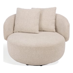 Safavieh Karolie Wood Swivel Chair in Taupe