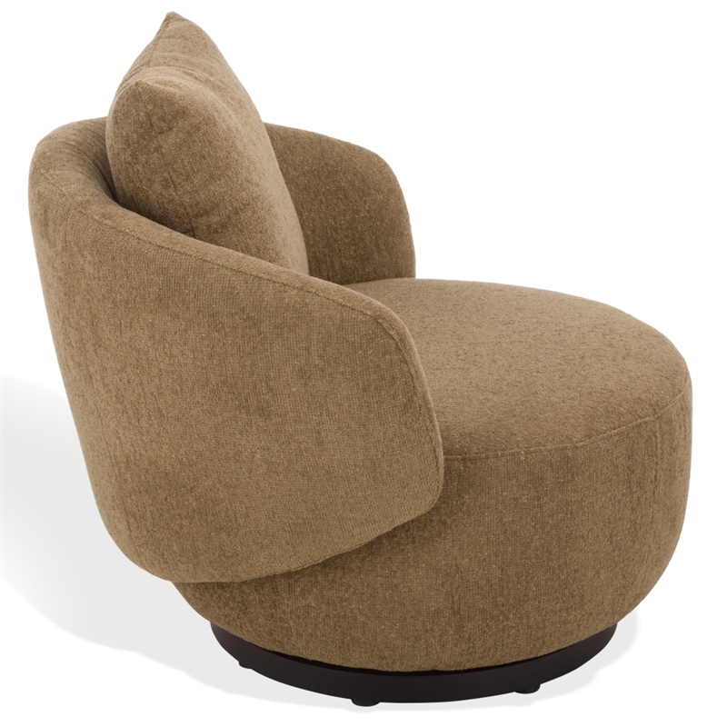 Safavieh Hannalisa Wood Swivel Chair in Light Brown