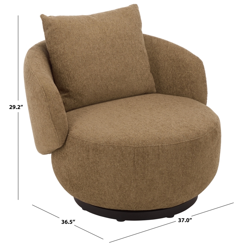 Safavieh Hannalisa Wood Swivel Chair in Light Brown