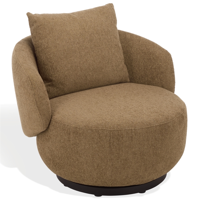 Safavieh Hannalisa Wood Swivel Chair in Light Brown