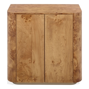 Safavieh Celestanno Wood Burl Bar Cabinet in Brown / Silver