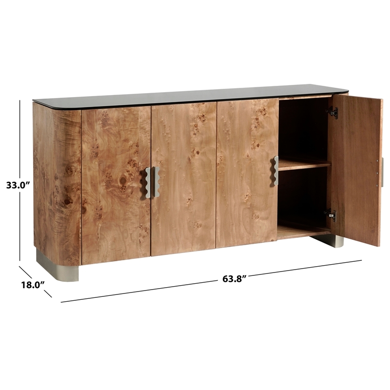 Safavieh Celestanno Burl Sideboard in Brown / Silver
