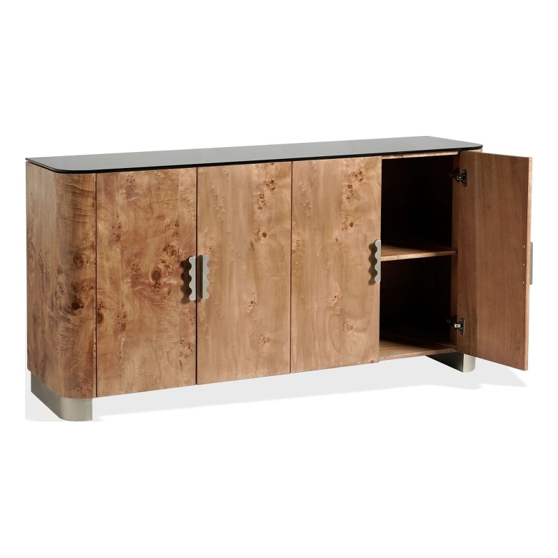 Safavieh Celestanno Burl Sideboard in Brown / Silver