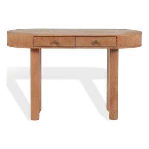Safavieh Gialana 2 Drawer Oval Wood Desk in Natural