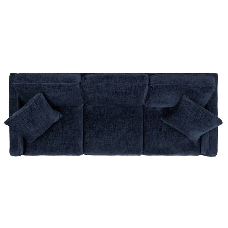 Safavieh Taylyn Chenille 3 Seat Sofa in Navy