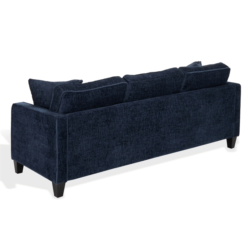 Safavieh Taylyn Chenille 3 Seat Sofa in Navy