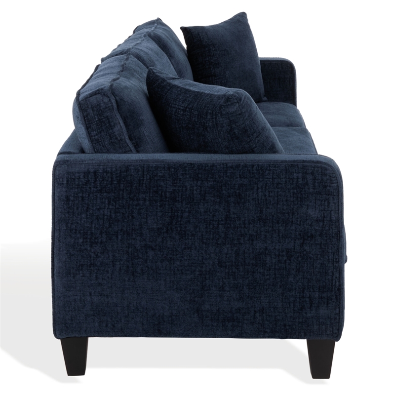 Safavieh Taylyn Chenille 3 Seat Sofa in Navy
