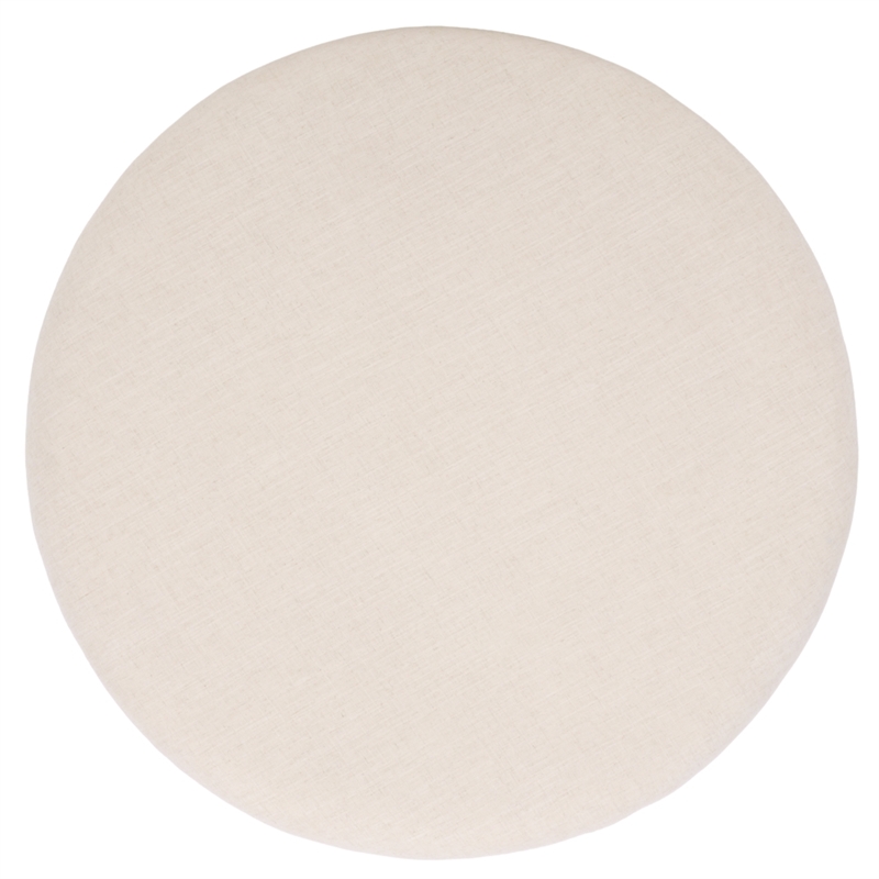 Safavieh Bogdana Round Iron Ottoman in Cream / Gold