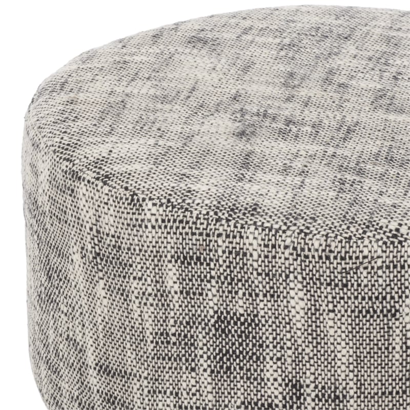 Safavieh Esfir Round Wood Pouf in Navy / Black