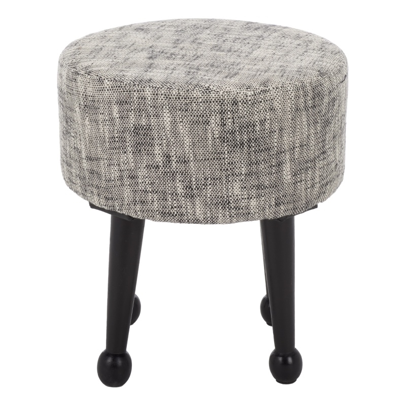 Safavieh Esfir Round Wood Pouf in Navy / Black