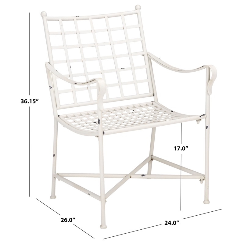Safavieh Caledonia Iron Lounge Chair Set 2 in White