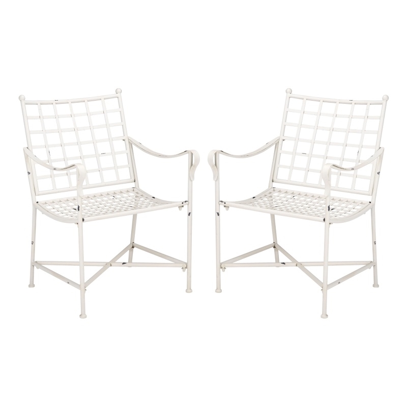 Safavieh Caledonia Iron Lounge Chair Set 2 in White