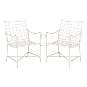 Safavieh Caledonia Iron Lounge Chair Set 2 in White