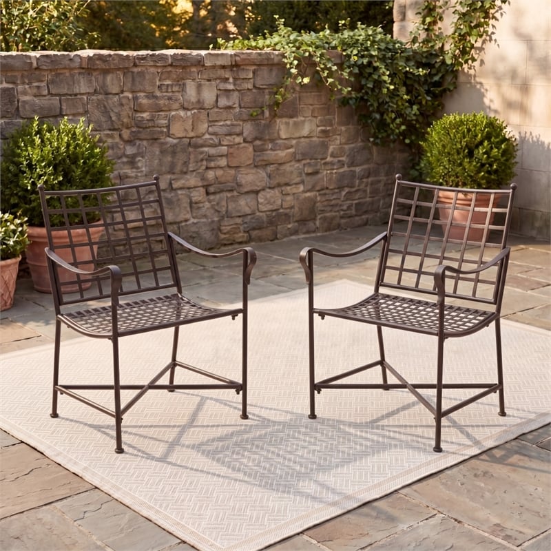 Safavieh Caledonia Iron Lounge Chair Set 2 in Brown