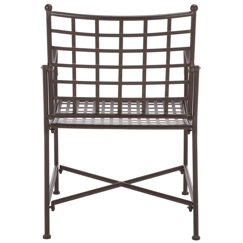 Safavieh Caledonia Iron Lounge Chair Set 2 in Brown