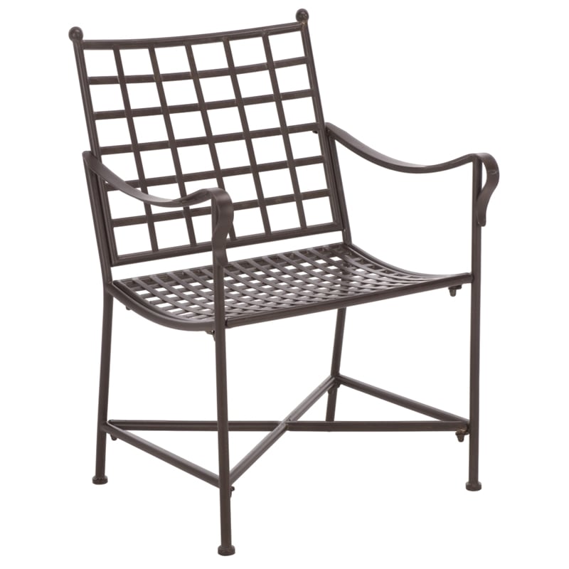 Safavieh Caledonia Iron Lounge Chair Set 2 in Brown