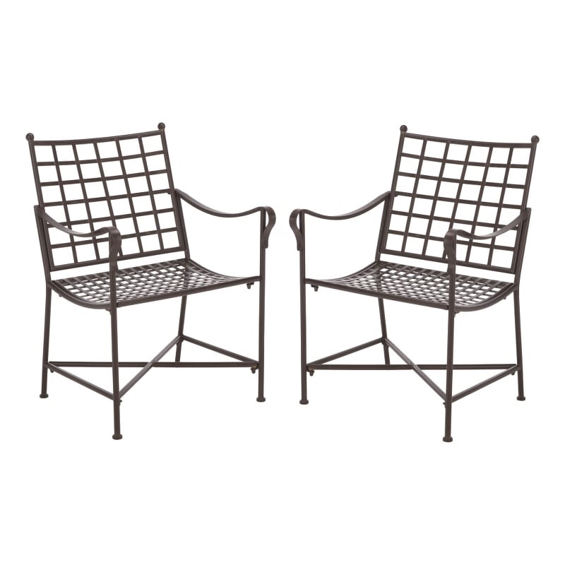 Safavieh Caledonia Iron Lounge Chair Set 2 in Brown