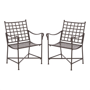 Safavieh Caledonia Iron Lounge Chair Set 2 in Brown