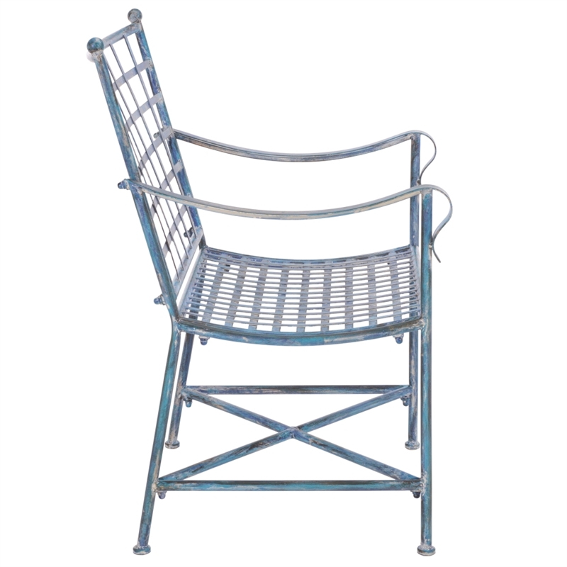 Safavieh Caledonia Iron Lounge Chair Set 2 in Blue