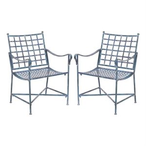 Safavieh Caledonia Iron Lounge Chair Set 2 in Blue