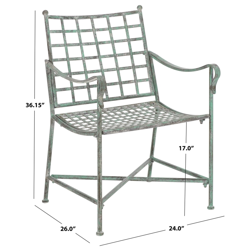 Safavieh Caledonia Iron Lounge Chair Set 2 in Green