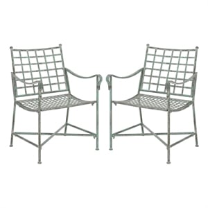 Safavieh Caledonia Iron Lounge Chair Set 2 in Green